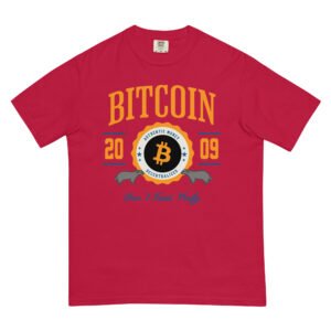 unisex-garment-dyed-heavyweight-t-shirt-red-front-68e1689605bf3.jpg BITCOIN College 1