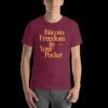 unisex-staple-t-shirt-maroon-front-68e14a25cf8a8.jpg Bitcoin T-shirt (Bitcoin Freedom in your Pocket)